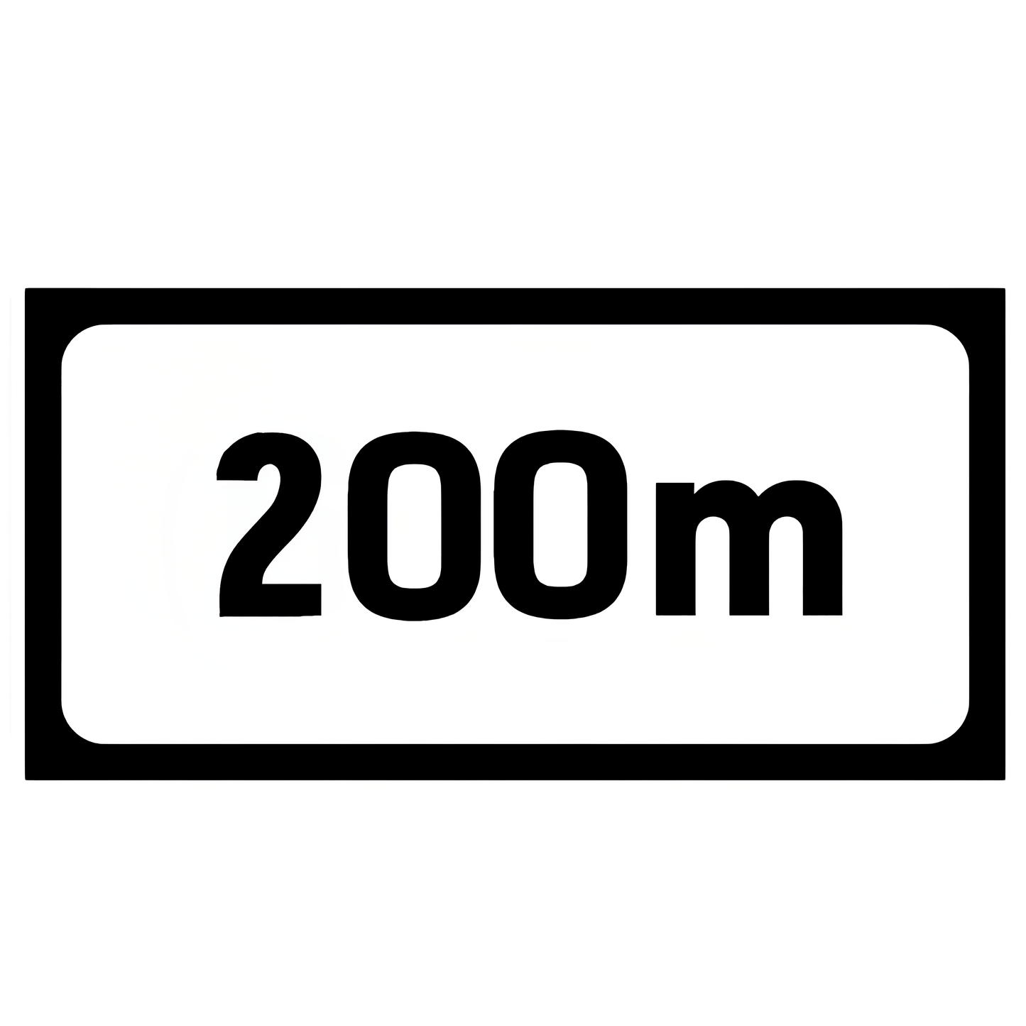 200 Meters 875 X 375 MM {Quick Fit Sign}