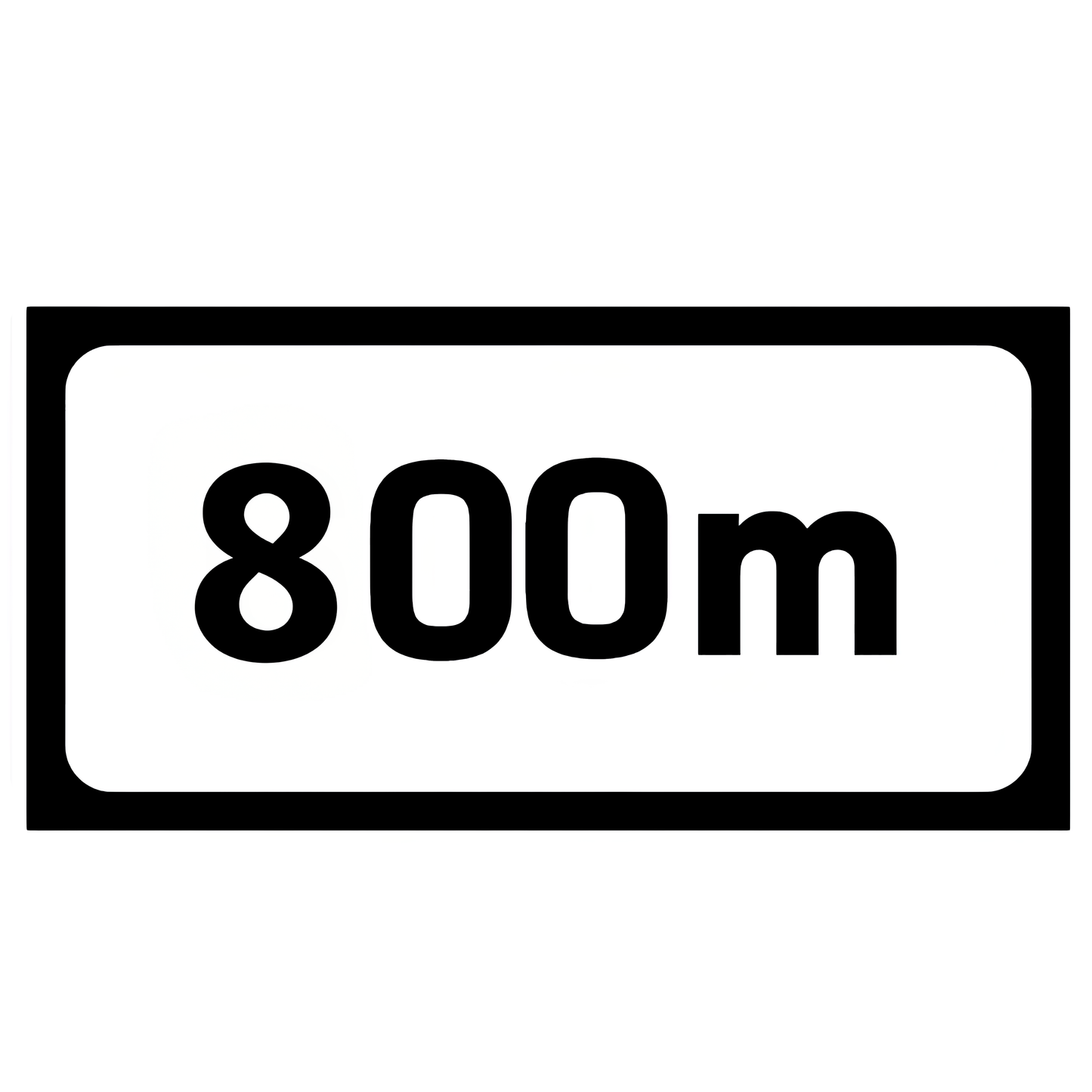 800 meters 875 X 375 MM {Quick Fit Sign}