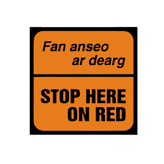 Cone Sign Square 600mm Class 2 WK095 - Stop on Red