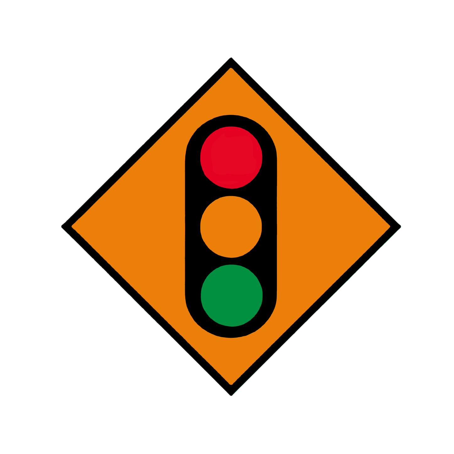 Uniquik Sign Plate Diamond 600mm Class 2 WK060 - Traffic Lights